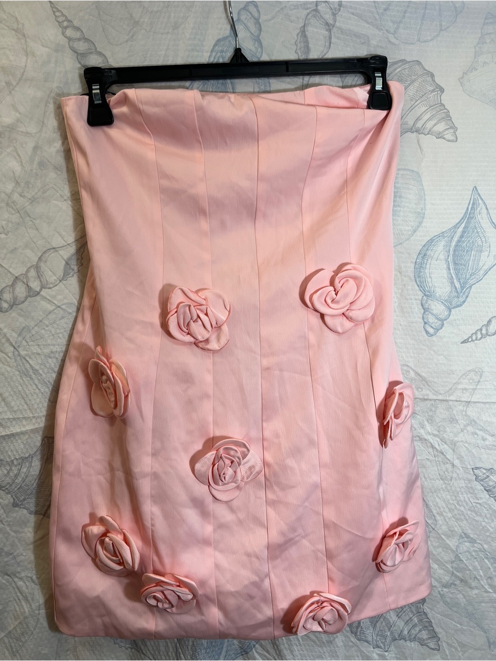 Forever 21 Strapless Light Pink Floral Rosette Dress